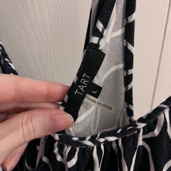 Tart Black & White Circle Print Tank Top L - Picture 4 of 5